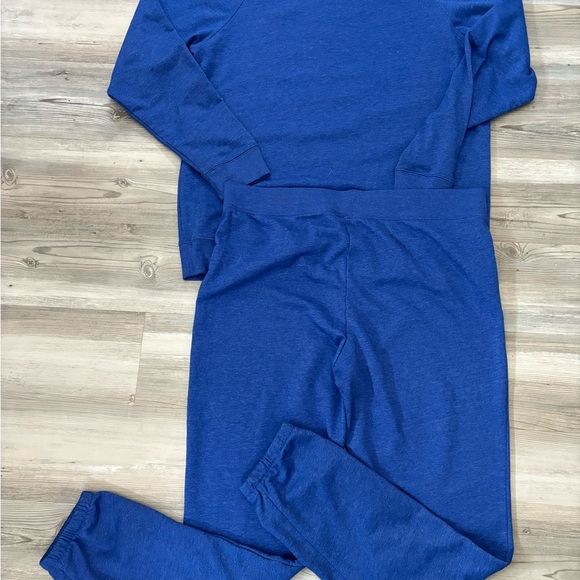 Blue cotton loungewear set with "Need Coffee" graphic #loungewear NWT size large - Picture 2 of 6